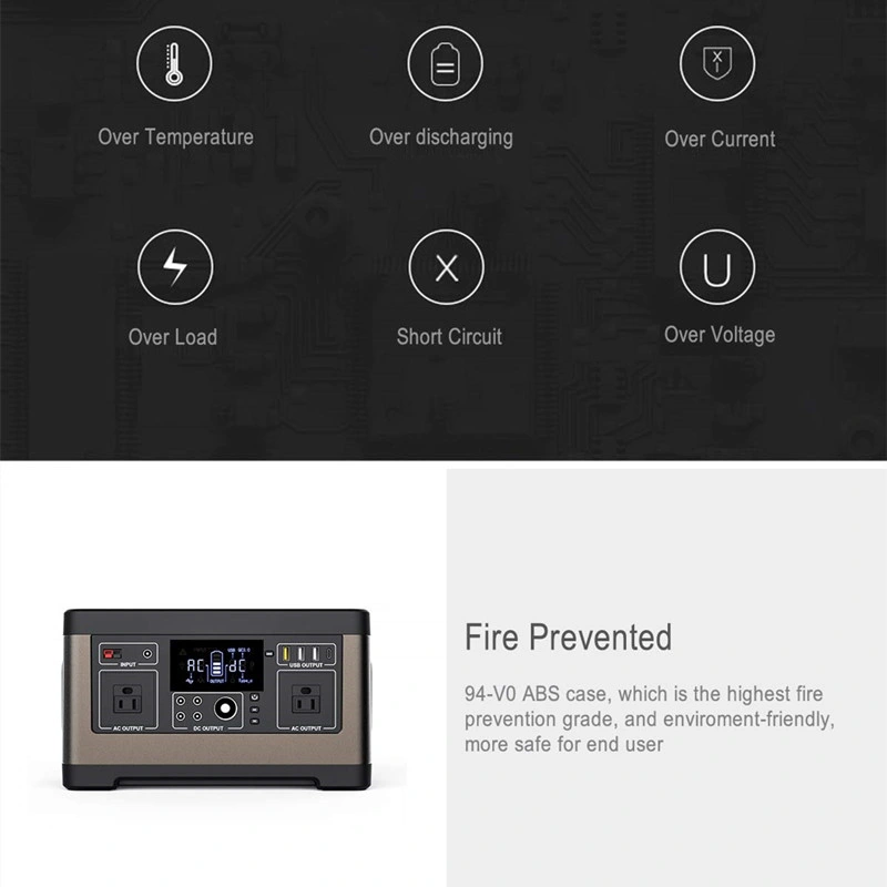 High Quality 500W Portable Power Stations Solar Sotrage Battery Solar Generator with AC, DC, Pd Ports